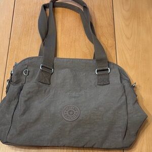 Kipling Brown Shoulder Bag w/ Slouchy Silhouette. Comes w/detachable long strap.